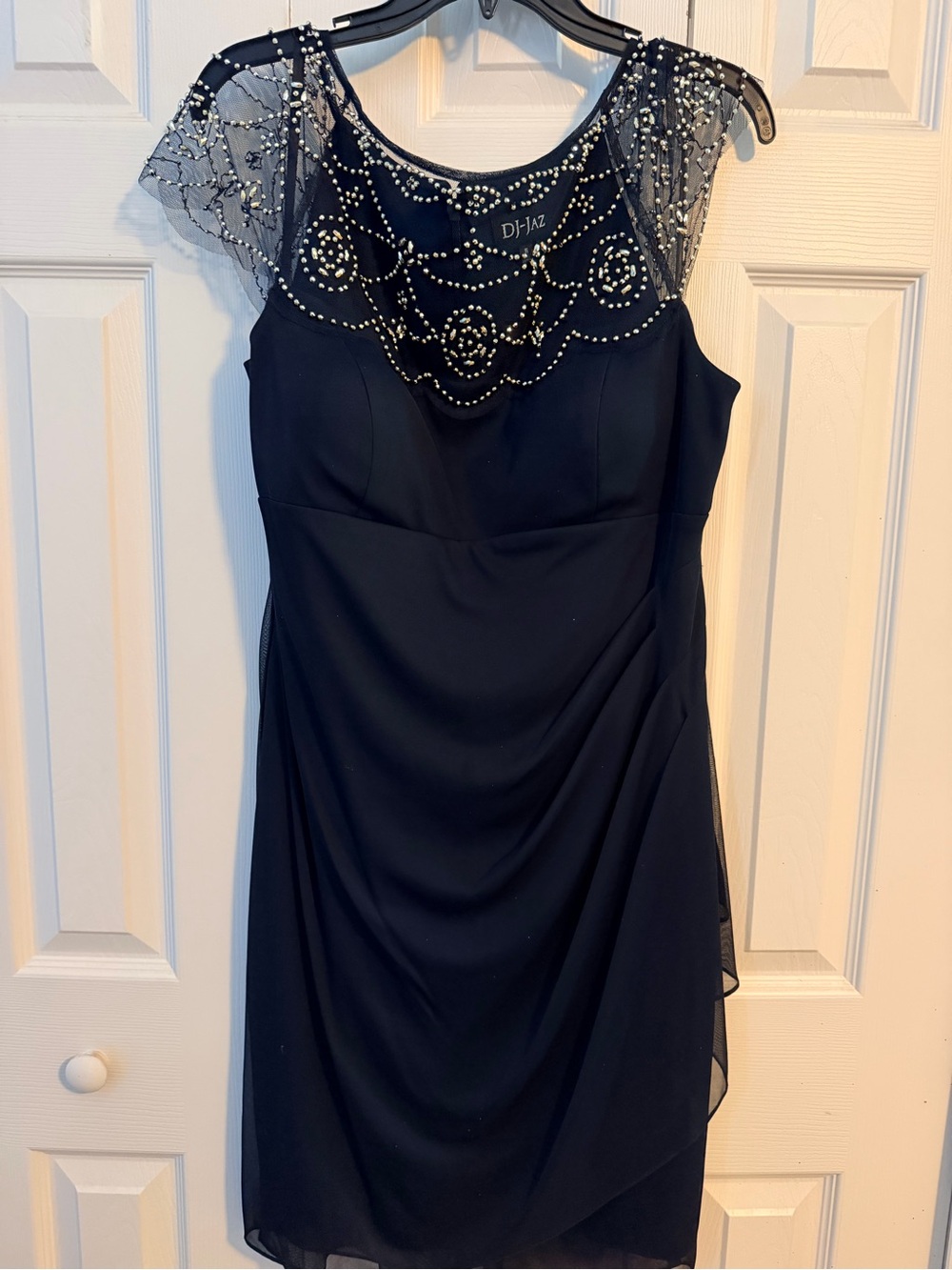 DFJaz Navy Embellished Midi Dress